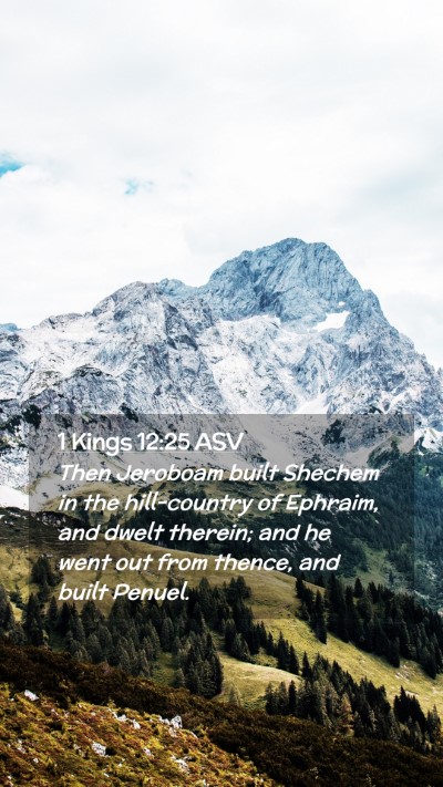 Picture 02 - 1 Kings 12:25 ASV Mobile Phone Wallpaper - Then Jeroboam built Shechem in the hill-country - Mobile Bible Verse Wallpaper