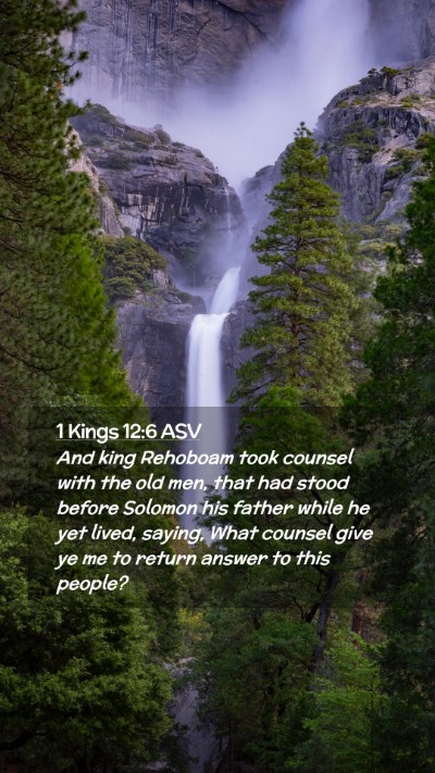 Picture 02 - 1 Kings 12:6 ASV Mobile Phone Wallpaper - And king Rehoboam took counsel with the old men, - Mobile Bible Verse Wallpaper