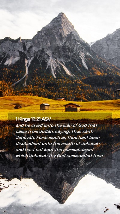 Picture 02 - 1 Kings 13:21 ASV Mobile Phone Wallpaper - and he cried unto the man of God that came from - Mobile Bible Verse Wallpaper