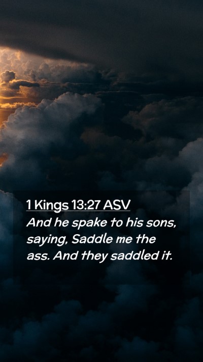 Picture 02 - 1 Kings 13:27 ASV Mobile Phone Wallpaper - And he spake to his sons, saying, Saddle me the - Mobile Bible Verse Wallpaper