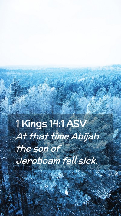 Picture 02 - 1 Kings 14:1 ASV Mobile Phone Wallpaper - At that time Abijah the son of Jeroboam fell - Mobile Bible Verse Wallpaper