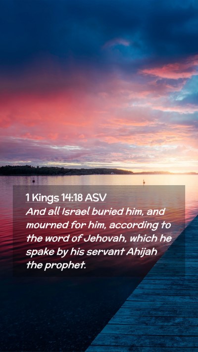 Picture 02 - 1 Kings 14:18 ASV Mobile Phone Wallpaper - And all Israel buried him, and mourned for him, - Mobile Bible Verse Wallpaper