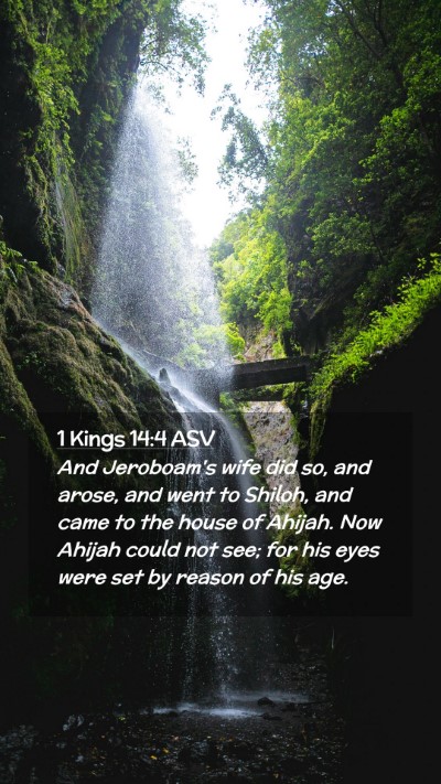 Picture 02 - 1 Kings 14:4 ASV Mobile Phone Wallpaper - And Jeroboam's wife did so, and arose, and went - Mobile Bible Verse Wallpaper