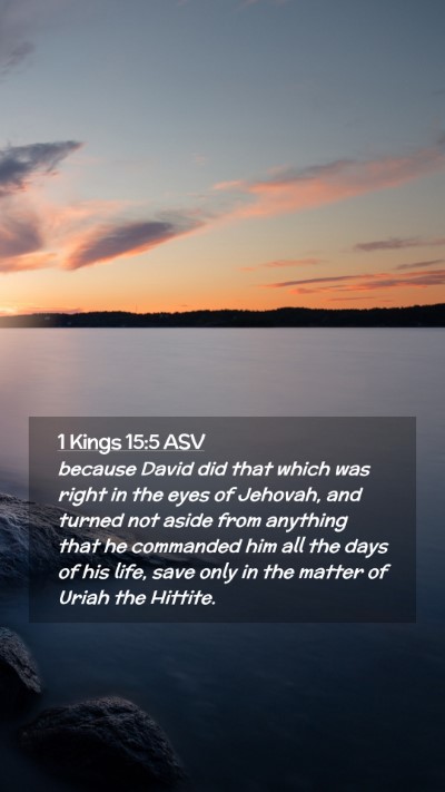 Picture 02 - 1 Kings 15:5 ASV Mobile Phone Wallpaper - because David did that which was right in the - Mobile Bible Verse Wallpaper