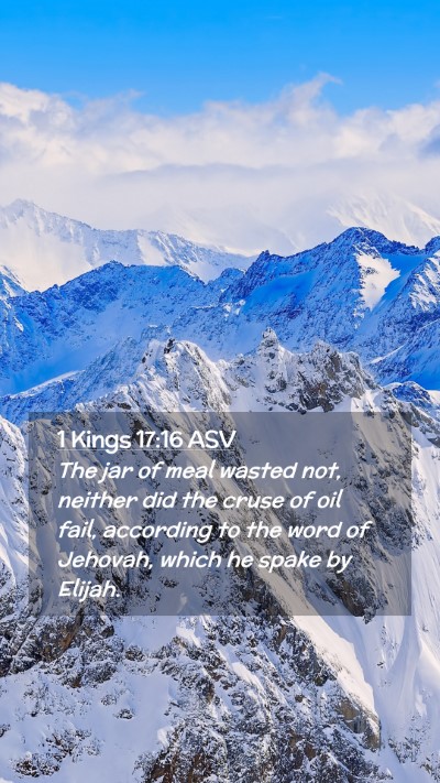 Picture 02 - 1 Kings 17:16 ASV Mobile Phone Wallpaper - The jar of meal wasted not, neither did the cruse - Mobile Bible Verse Wallpaper