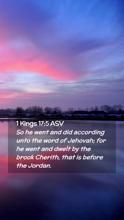 Picture 02 - 1 Kings 17:5 ASV Mobile Phone Wallpaper - So he went and did according unto the word of - Mobile Bible Verse Wallpaper