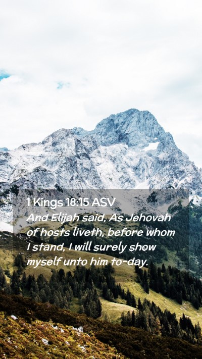 Picture 02 - 1 Kings 18:15 ASV Mobile Phone Wallpaper - And Elijah said, As Jehovah of hosts liveth, - Mobile Bible Verse Wallpaper