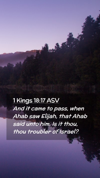 Picture 02 - 1 Kings 18:17 ASV Mobile Phone Wallpaper - And it came to pass, when Ahab saw Elijah, that - Mobile Bible Verse Wallpaper