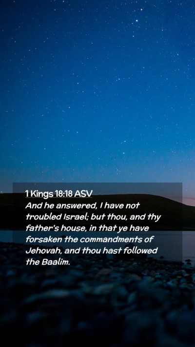Picture 02 - 1 Kings 18:18 ASV Mobile Phone Wallpaper - And he answered, I have not troubled Israel; but - Mobile Bible Verse Wallpaper