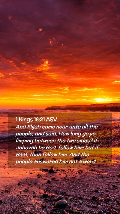 Picture 02 - 1 Kings 18:21 ASV Mobile Phone Wallpaper - And Elijah came near unto all the people, and - Mobile Bible Verse Wallpaper