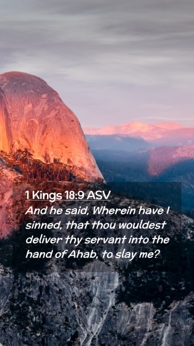Picture 02 - 1 Kings 18:9 ASV Mobile Phone Wallpaper - And he said, Wherein have I sinned, that thou - Mobile Bible Verse Wallpaper
