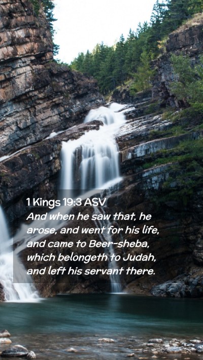Picture 02 - 1 Kings 19:3 ASV Mobile Phone Wallpaper - And when he saw that, he arose, and went for his - Mobile Bible Verse Wallpaper