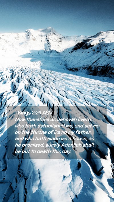 Picture 02 - 1 Kings 2:24 ASV Mobile Phone Wallpaper - Now therefore as Jehovah liveth, who hath - Mobile Bible Verse Wallpaper