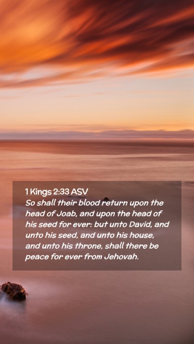 Picture 02 - 1 Kings 2:33 ASV Mobile Phone Wallpaper - So shall their blood return upon the head of - Mobile Bible Verse Wallpaper