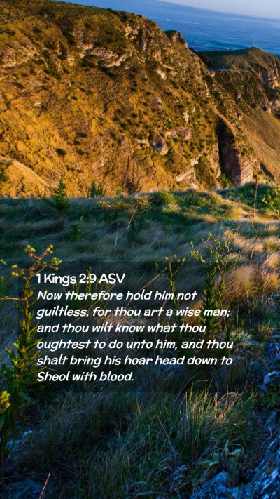 Picture 02 - 1 Kings 2:9 ASV Mobile Phone Wallpaper - Now therefore hold him not guiltless, for thou - Mobile Bible Verse Wallpaper