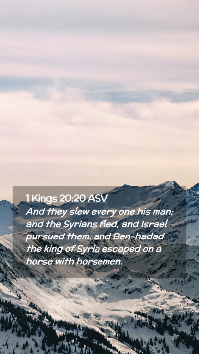 Picture 02 - 1 Kings 20:20 ASV Mobile Phone Wallpaper - And they slew every one his man; and the Syrians - Mobile Bible Verse Wallpaper