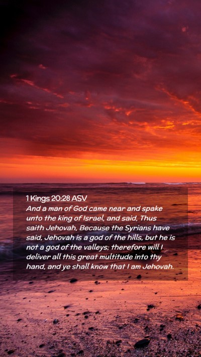Picture 02 - 1 Kings 20:28 ASV Mobile Phone Wallpaper - And a man of God came near and spake unto the - Mobile Bible Verse Wallpaper