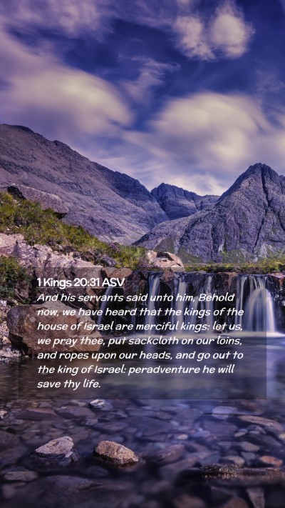 Picture 02 - 1 Kings 20:31 ASV Mobile Phone Wallpaper - And his servants said unto him, Behold now, we - Mobile Bible Verse Wallpaper