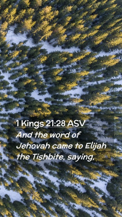 Picture 02 - 1 Kings 21:28 ASV Mobile Phone Wallpaper - And the word of Jehovah came to Elijah the - Mobile Bible Verse Wallpaper