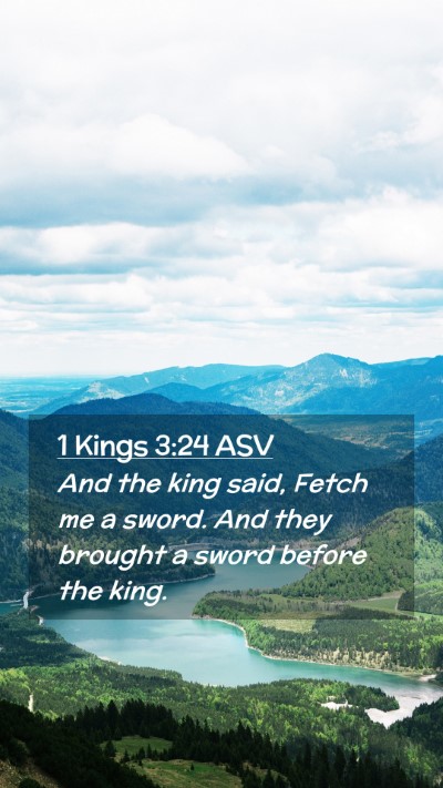 Picture 02 - 1 Kings 3:24 ASV Mobile Phone Wallpaper - And the king said, Fetch me a sword. And they - Mobile Bible Verse Wallpaper