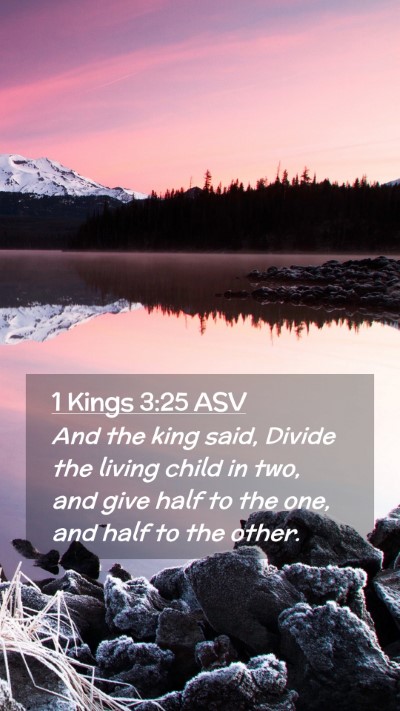 Picture 02 - 1 Kings 3:25 ASV Mobile Phone Wallpaper - And the king said, Divide the living child in - Mobile Bible Verse Wallpaper