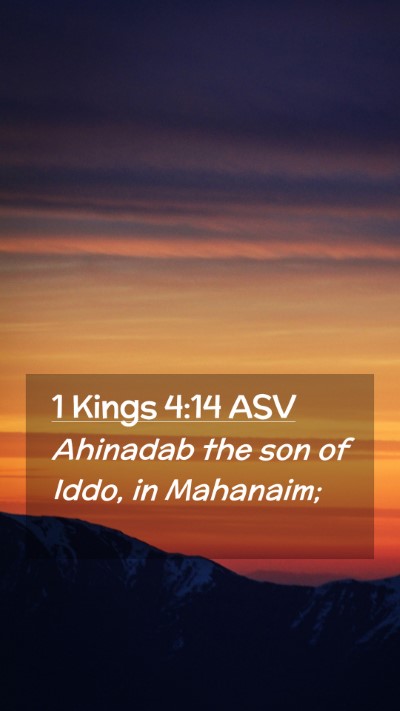 Picture 02 - 1 Kings 4:14 ASV Mobile Phone Wallpaper - Ahinadab the son of Iddo, in - Mobile Bible Verse Wallpaper