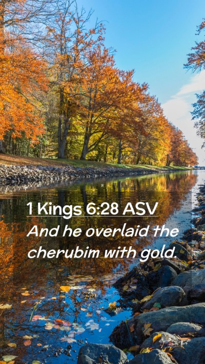 Picture 02 - 1 Kings 6:28 ASV Mobile Phone Wallpaper - And he overlaid the cherubim with - Mobile Bible Verse Wallpaper