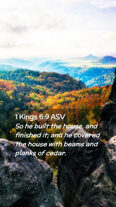 Picture 02 - 1 Kings 6:9 ASV Mobile Phone Wallpaper - So he built the house, and finished it; and he - Mobile Bible Verse Wallpaper