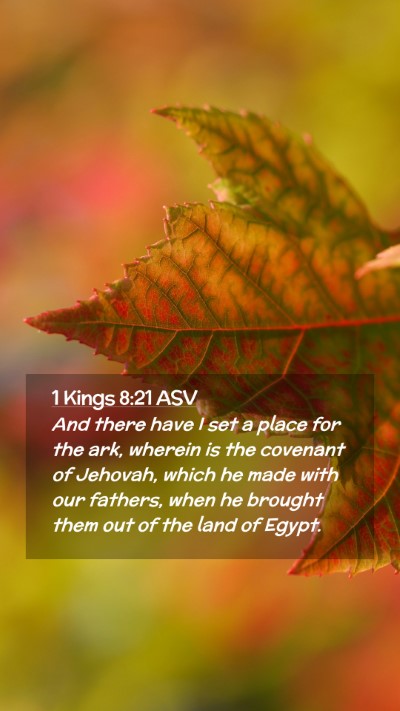 Picture 02 - 1 Kings 8:21 ASV Mobile Phone Wallpaper - And there have I set a place for the ark, wherein - Mobile Bible Verse Wallpaper