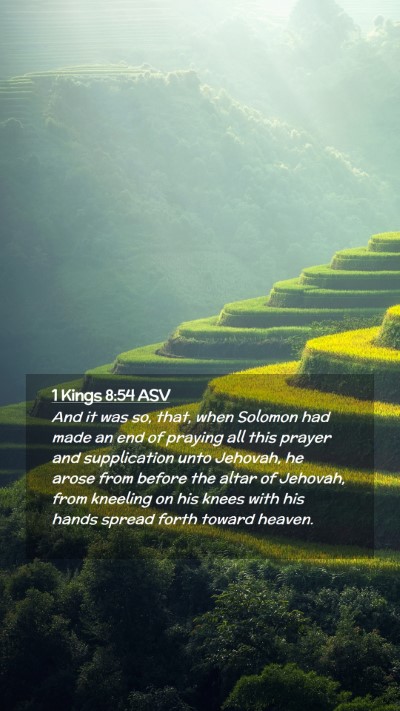 Picture 02 - 1 Kings 8:54 ASV Mobile Phone Wallpaper - And it was so, that, when Solomon had made an end - Mobile Bible Verse Wallpaper