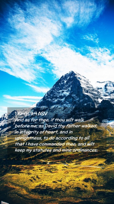 Picture 02 - 1 Kings 9:4 ASV Mobile Phone Wallpaper - And as for thee, if thou wilt walk before me, as - Mobile Bible Verse Wallpaper
