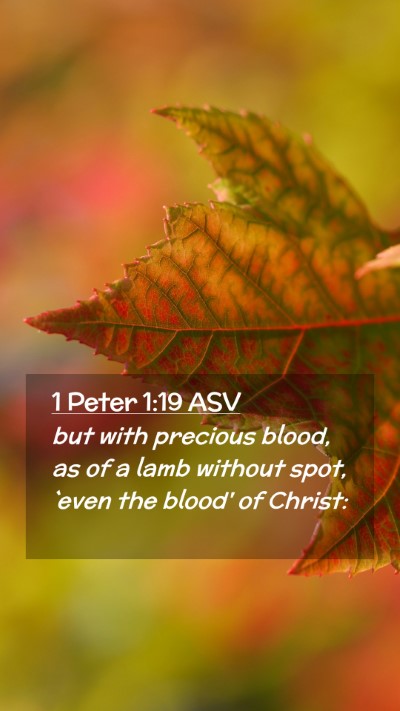 Picture 02 - 1 Peter 1:19 ASV Mobile Phone Wallpaper - but with precious blood, as of a lamb without - Mobile Bible Verse Wallpaper