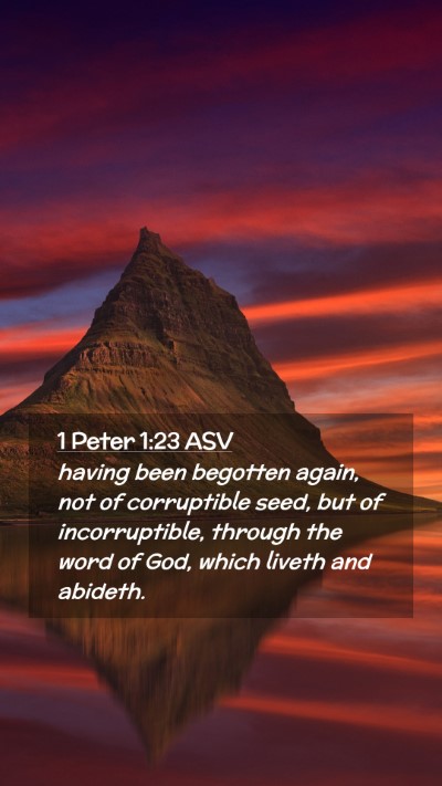 Picture 02 - 1 Peter 1:23 ASV Mobile Phone Wallpaper - having been begotten again, not of corruptible - Mobile Bible Verse Wallpaper