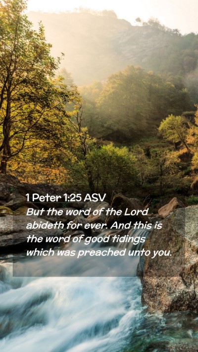 Picture 02 - 1 Peter 1:25 ASV Mobile Phone Wallpaper - But the word of the Lord abideth for ever. And - Mobile Bible Verse Wallpaper
