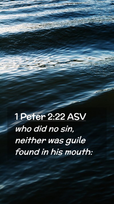 Picture 02 - 1 Peter 2:22 ASV Mobile Phone Wallpaper - who did no sin, neither was guile found in his - Mobile Bible Verse Wallpaper