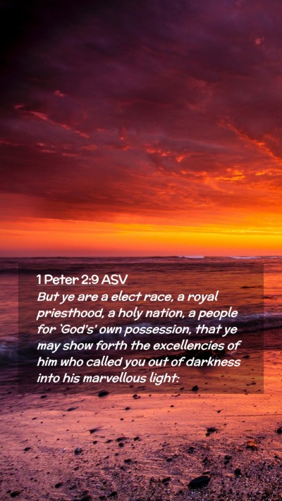 Picture 02 - 1 Peter 2:9 ASV Mobile Phone Wallpaper - But ye are a elect race, a royal priesthood, a - Mobile Bible Verse Wallpaper