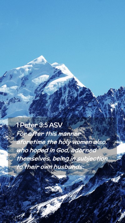 Picture 02 - 1 Peter 3:5 ASV Mobile Phone Wallpaper - For after this manner aforetime the holy women - Mobile Bible Verse Wallpaper