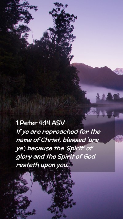 Picture 02 - 1 Peter 4:14 ASV Mobile Phone Wallpaper - If ye are reproached for the name of Christ, - Mobile Bible Verse Wallpaper
