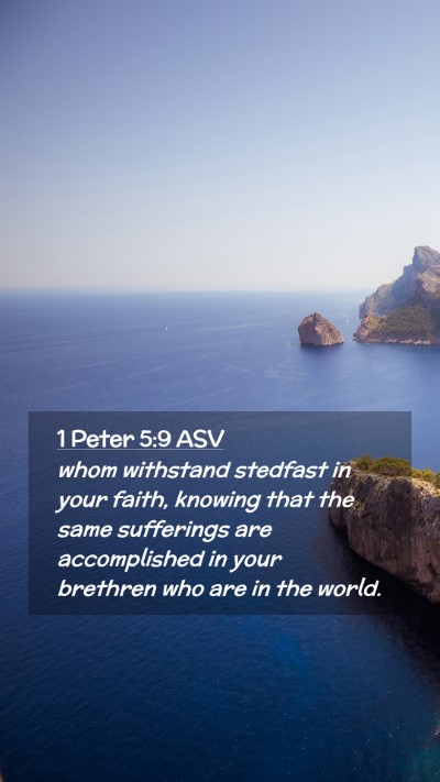 Picture 02 - 1 Peter 5:9 ASV Mobile Phone Wallpaper - whom withstand stedfast in your faith, knowing - Mobile Bible Verse Wallpaper