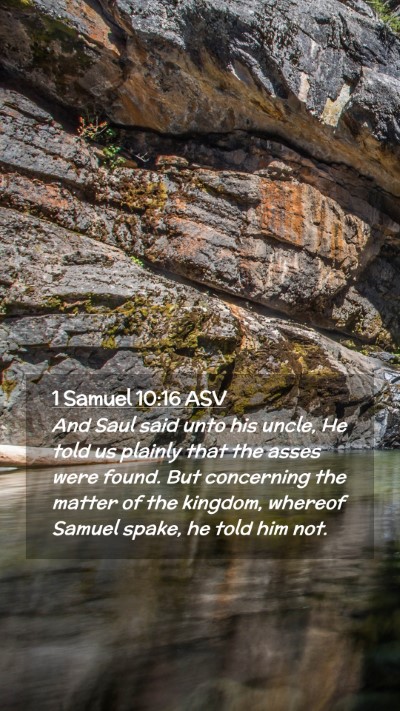 Picture 02 - 1 Samuel 10:16 ASV Mobile Phone Wallpaper - And Saul said unto his uncle, He told us plainly - Mobile Bible Verse Wallpaper