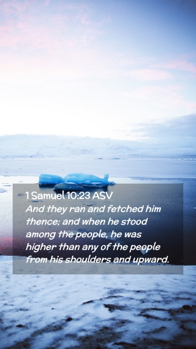 Picture 02 - 1 Samuel 10:23 ASV Mobile Phone Wallpaper - And they ran and fetched him thence; and when he - Mobile Bible Verse Wallpaper