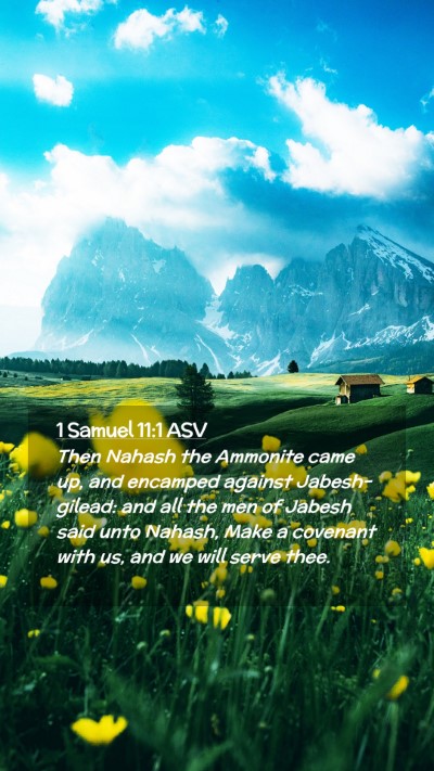 Picture 02 - 1 Samuel 11:1 ASV Mobile Phone Wallpaper - Then Nahash the Ammonite came up, and encamped - Mobile Bible Verse Wallpaper
