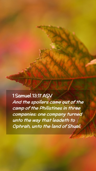 Picture 02 - 1 Samuel 13:17 ASV Mobile Phone Wallpaper - And the spoilers came out of the camp of the - Mobile Bible Verse Wallpaper