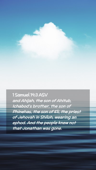 Picture 02 - 1 Samuel 14:3 ASV Mobile Phone Wallpaper - and Ahijah, the son of Ahitub, Ichabod's brother, - Mobile Bible Verse Wallpaper