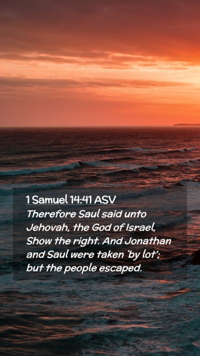 Picture 02 - 1 Samuel 14:41 ASV Mobile Phone Wallpaper - Therefore Saul said unto Jehovah, the God of - Mobile Bible Verse Wallpaper