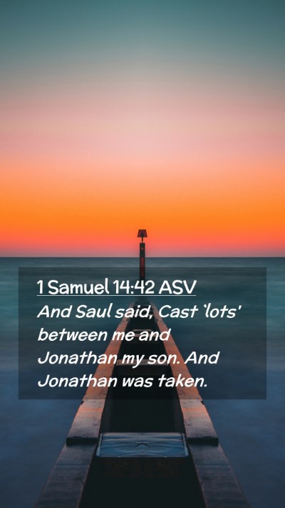 Picture 02 - 1 Samuel 14:42 ASV Mobile Phone Wallpaper - And Saul said, Cast `lots' between me and - Mobile Bible Verse Wallpaper