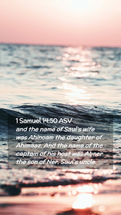 Picture 02 - 1 Samuel 14:50 ASV Mobile Phone Wallpaper - and the name of Saul's wife was Ahinoam the - Mobile Bible Verse Wallpaper
