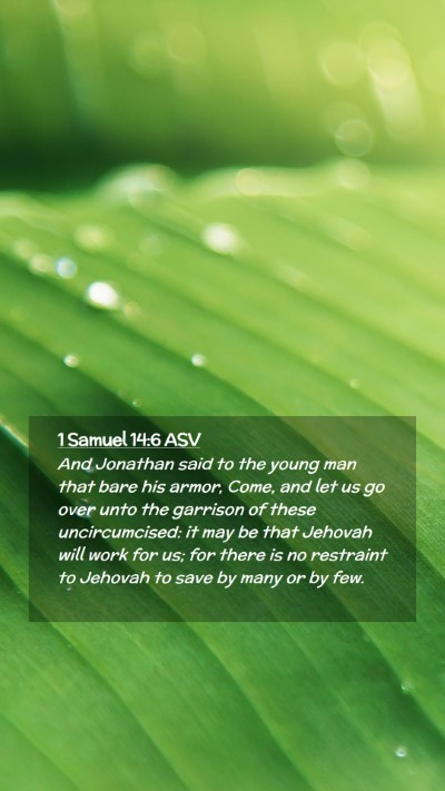 Picture 02 - 1 Samuel 14:6 ASV Mobile Phone Wallpaper - And Jonathan said to the young man that bare his - Mobile Bible Verse Wallpaper