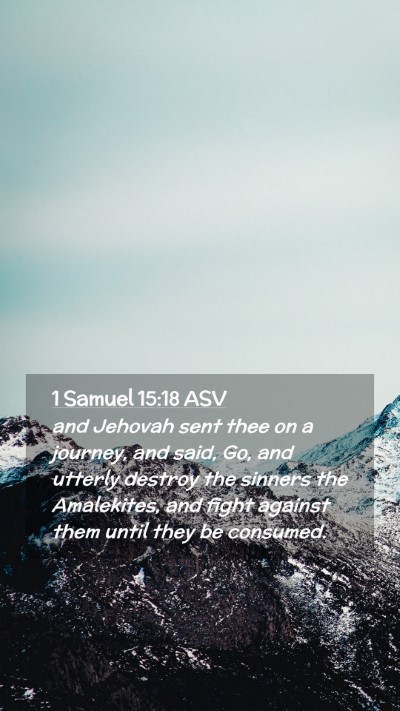 Picture 02 - 1 Samuel 15:18 ASV Mobile Phone Wallpaper - and Jehovah sent thee on a journey, and said, Go, - Mobile Bible Verse Wallpaper