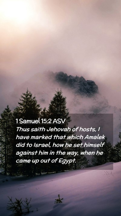 Picture 02 - 1 Samuel 15:2 ASV Mobile Phone Wallpaper - Thus saith Jehovah of hosts, I have marked that - Mobile Bible Verse Wallpaper
